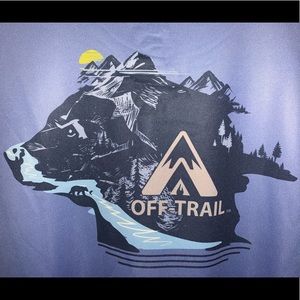 OFF TRAIL Performance Moisture Wicking Men’s Blue Shirt Bear Mountains Fishing